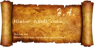 Himler Ajnácska névjegykártya